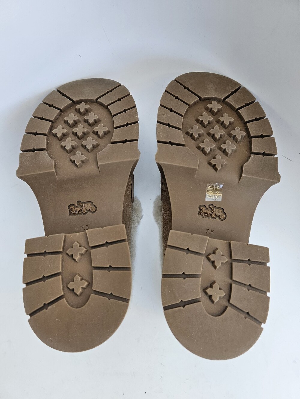 Coach Leah Platform Suede Shearling Loafers - Picture 11 of 11